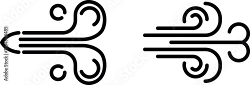  Dynamic and Flowing Wind Icon for Breeze, Weather, and Air Movement