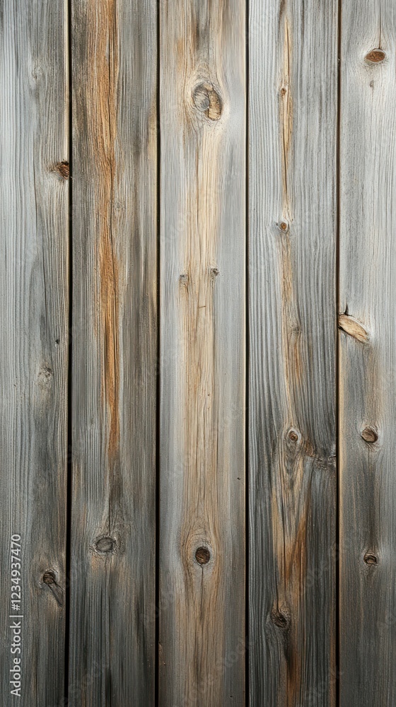 Naklejka premium Rustic Weathered Gray Wood Fence Background Texture