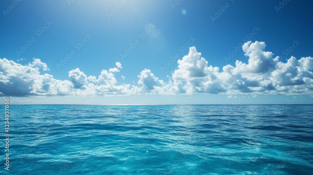 Obraz premium Serene Blue Ocean View with Action to Promote Drinkable Water