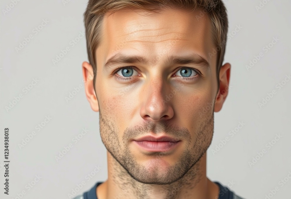 Fototapeta premium Male portrait on neutral background