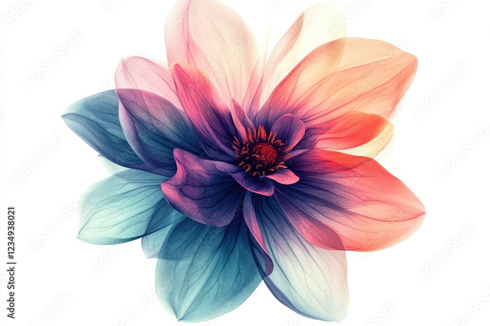 Fototapeta premium Translucent Pastel Flower Delicate Petals Soft Hues