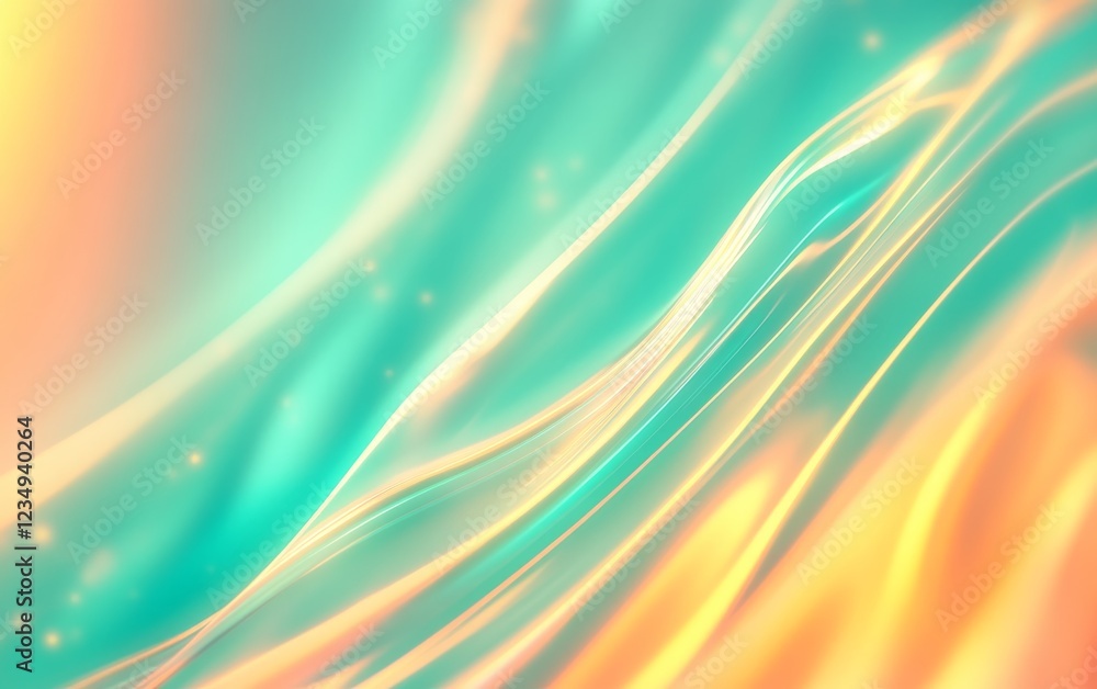 Abstract waves of turquoise and peach color flowing seamlessly, creating a serene and vibrant atmosphere Abstract waves of turquoise and peach color flowing seamlessly, creating a serene and vibrant atmosphere