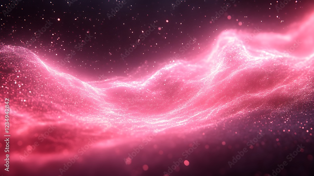 Obraz premium Pink Glittering Waves Abstract Background Design