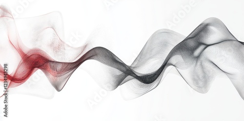 Abstract Red And Black Wave Forms Design photo