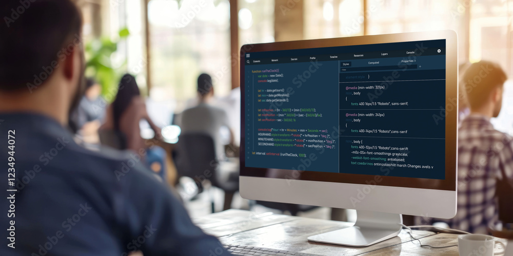 Software development programming on computer screen for brisk application and program coding Software development programming on computer screen for brisk application and program coding