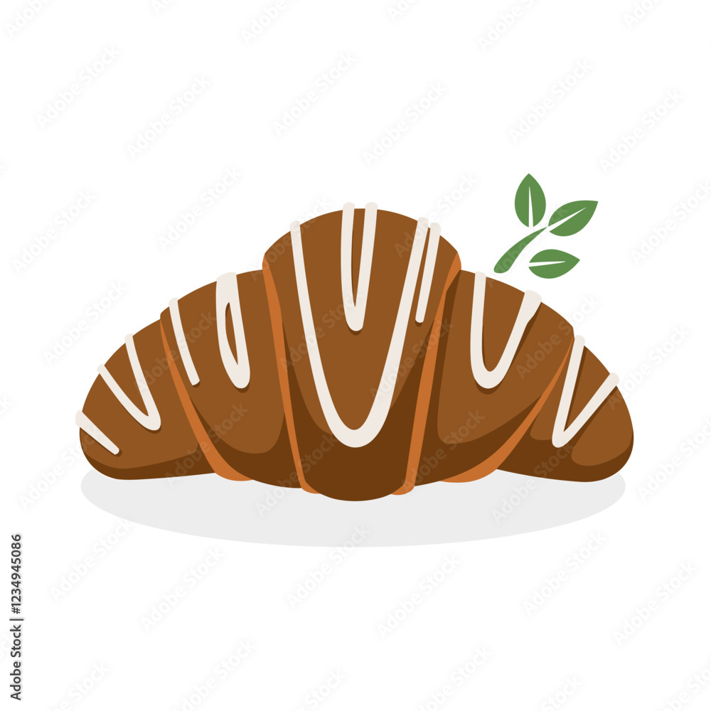 Minimalist Chocolate Croissant Vector Illustration Minimalist Chocolate Croissant Vector Illustration