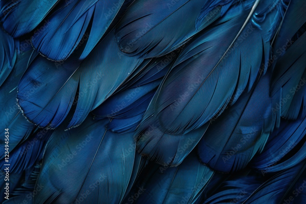 Close up of macaw feathers forming a captivating blue textured background Close up of macaw feathers forming a captivating blue textured background