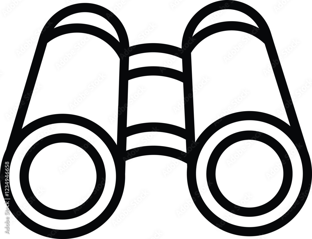 Black Binoculars Icon - Simple Discover and Focus Design with Transparent Background Black Binoculars Icon - Simple Discover and Focus Design with Transparent Background