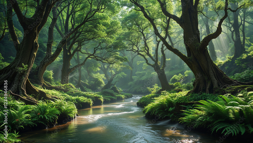 Obraz premium river in the park