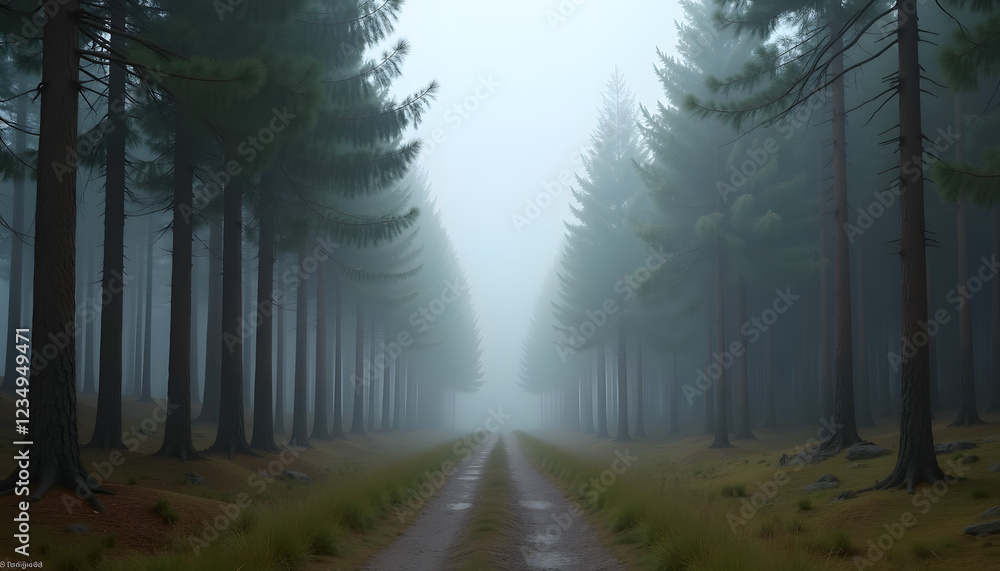 Fototapeta premium Misty forest road