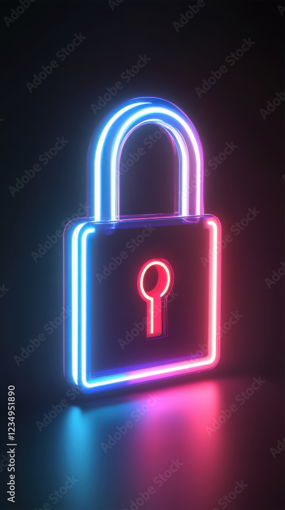 The image features a glowing neon lock in vibrant blue and pink hues, set against a dark background, symbolizing security and modern technology. The image features a glowing neon lock in vibrant blue and pink hues, set against a dark background, symbolizing security and modern technology.