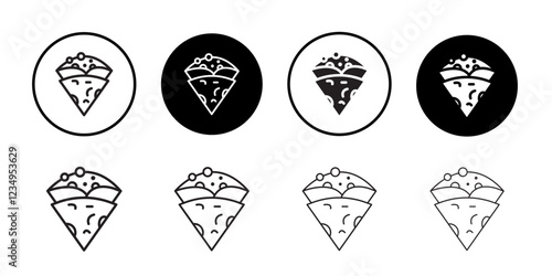 Crepe icon Black line art vector logo set