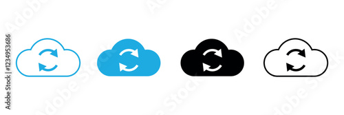Cloud Sync and Backup Icons – Data Synchronization Vector Set