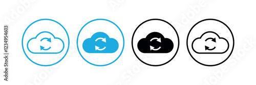Cloud Refresh/Sync Symbols: Visual Representations of Data Transfer