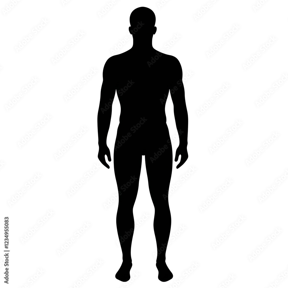 Silhouette of a Man Standing Against a Black Background Silhouette of a Man Standing Against a Black Background