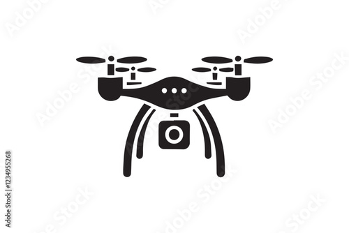 drone camera vector silhouette isolated in white background