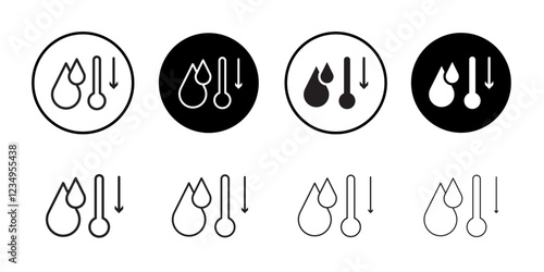 Humidity icon Black line art vector logo set