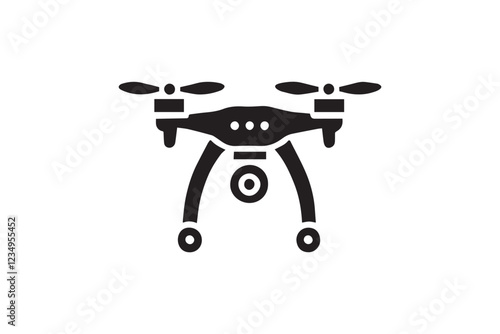 drone camera vector silhouette isolated in white background
