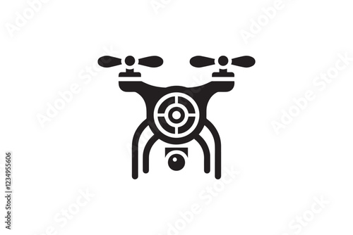 drone camera vector silhouette isolated in white background