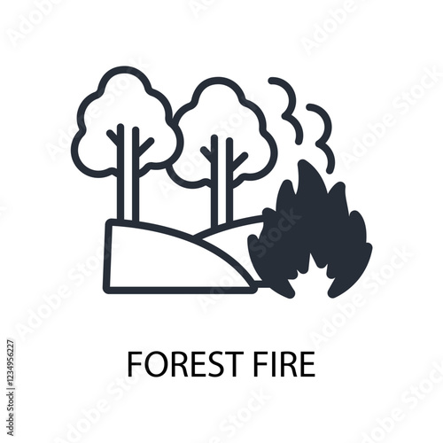 Forest fire icon. vector.Editable stroke.linear style sign for use web design,logo.Symbol illustration.