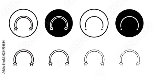 Piercing icon Black line art vector logo set