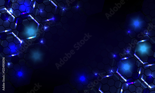 25020102  blue hexagons pattern background,abstract dark blue gradient diagonal light and line hexagon shape decoration background,simple polygonal elements. Medical, business, technology or science d