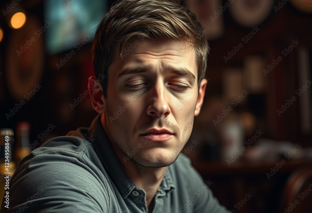Drunk male portrait with relaxed posture Drunk male portrait with relaxed posture