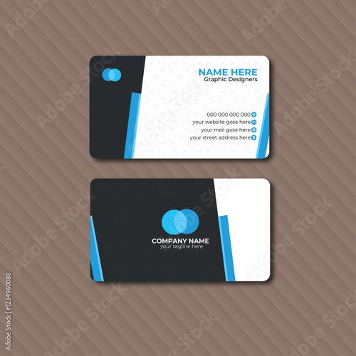  modern and simple template business card design blue and white, visiting card design, business card vector, business card template, business card online, professional business card design