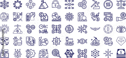 50 cryptocurrency icons used in UI UX design, websites, apps, presentations, and social media.