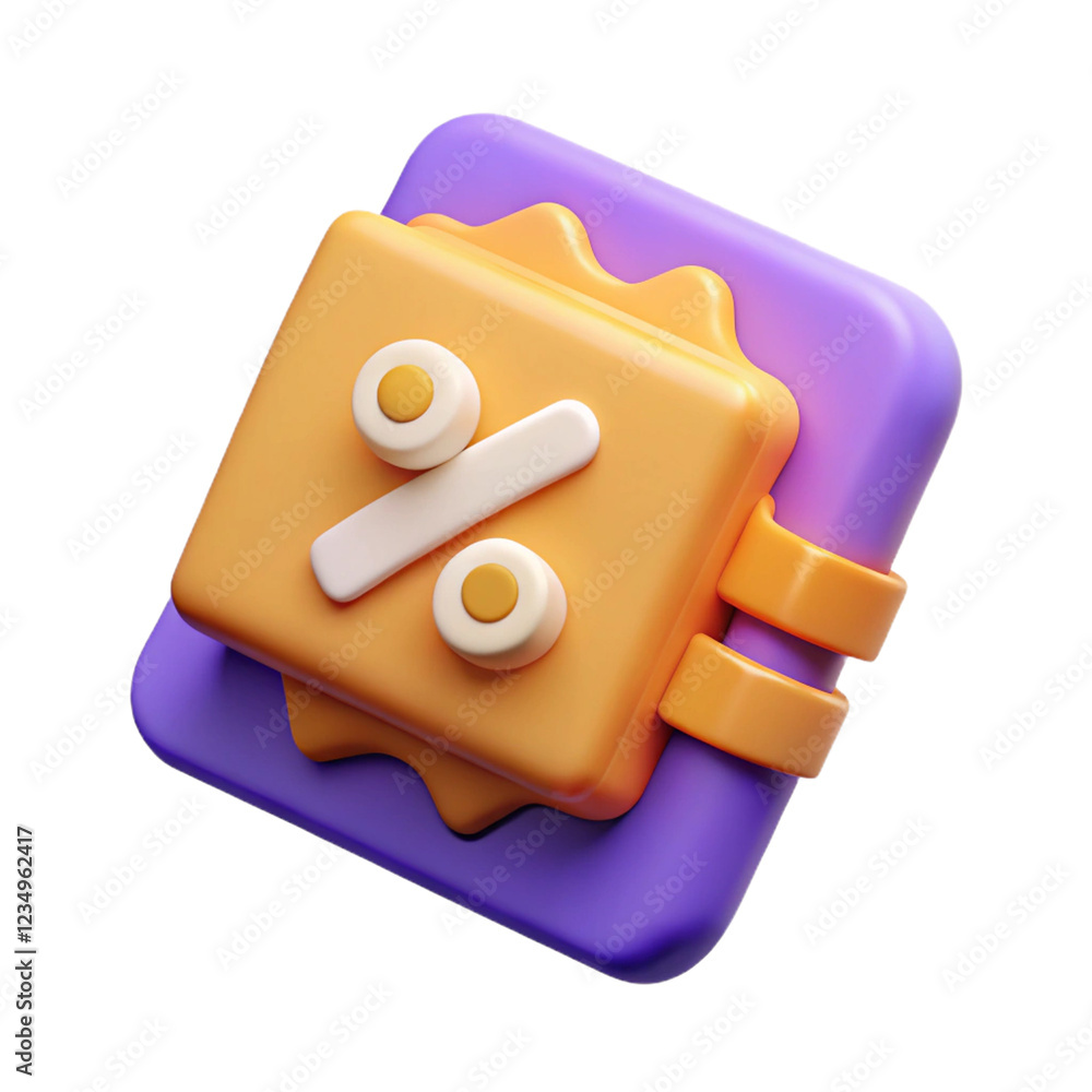 Coupon 3D Icon high-resolution design for UI UX applications websites and digital projects in PNG and vector