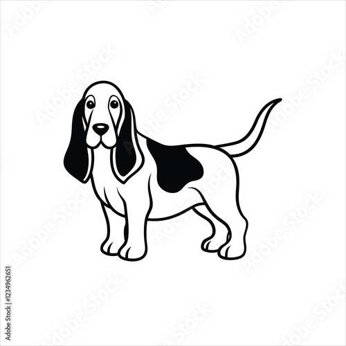 Basset Hound Zentangle Vector Illustration
