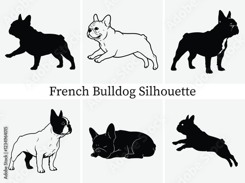 French Bulldog Silhouette Bundle Design