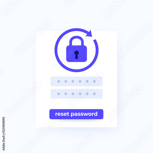 password reset design, vector ui