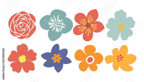 Collection of flowers icon. Vector botanical flowers on white  background. style for banners, wallpaper, posters, websites, online shopping.Vector illustration design and creative idea.
