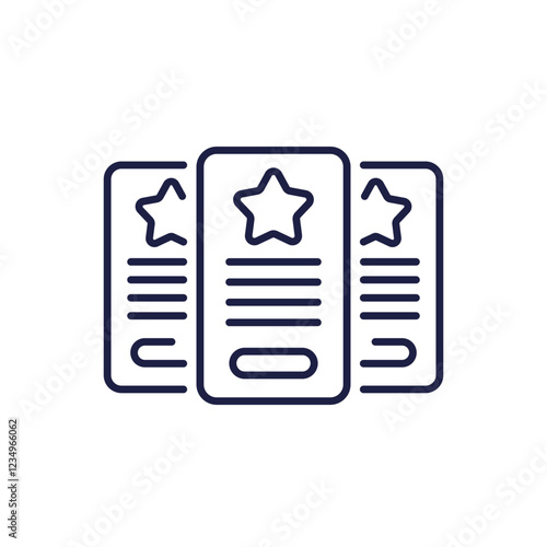 Subscription or tariff plans line icon on white
