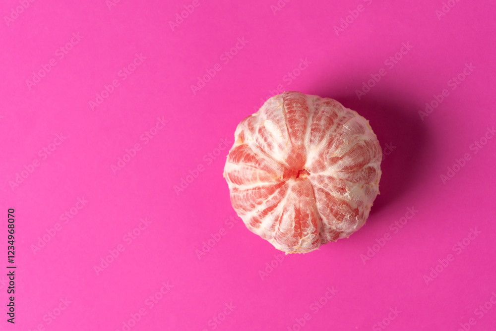 Fresh Pink Grapefruit on a Vibrant Pink Background