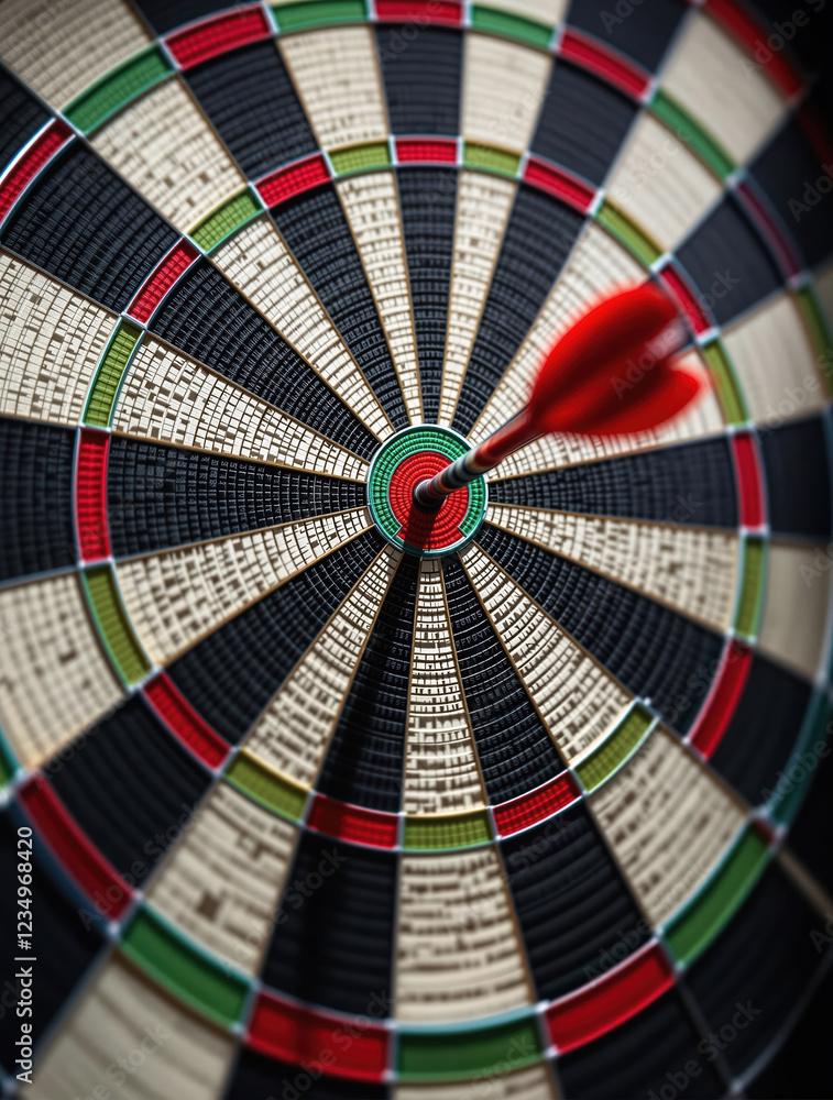 A dartboard with a perfectly aimed arrow symbolizing strategic planning and goal-oriented success A dartboard with a perfectly aimed arrow symbolizing strategic planning and goal-oriented success