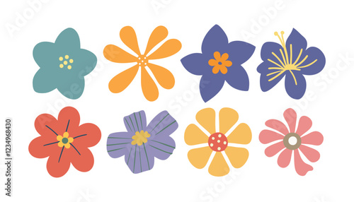 Collection of flowers icon. Vector botanical flowers on white  background. style for banners, wallpaper, posters, websites, online shopping.Vector illustration design and creative idea.
