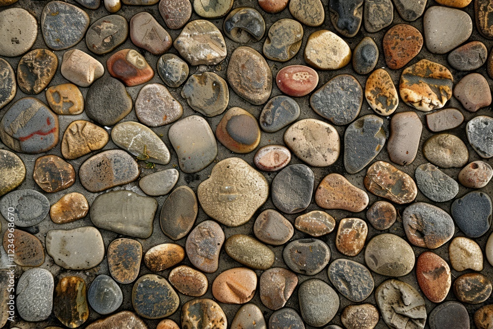 Image of Brown pebble stone paving surface. Texture for background usage Image of Brown pebble stone paving surface. Texture for background usage