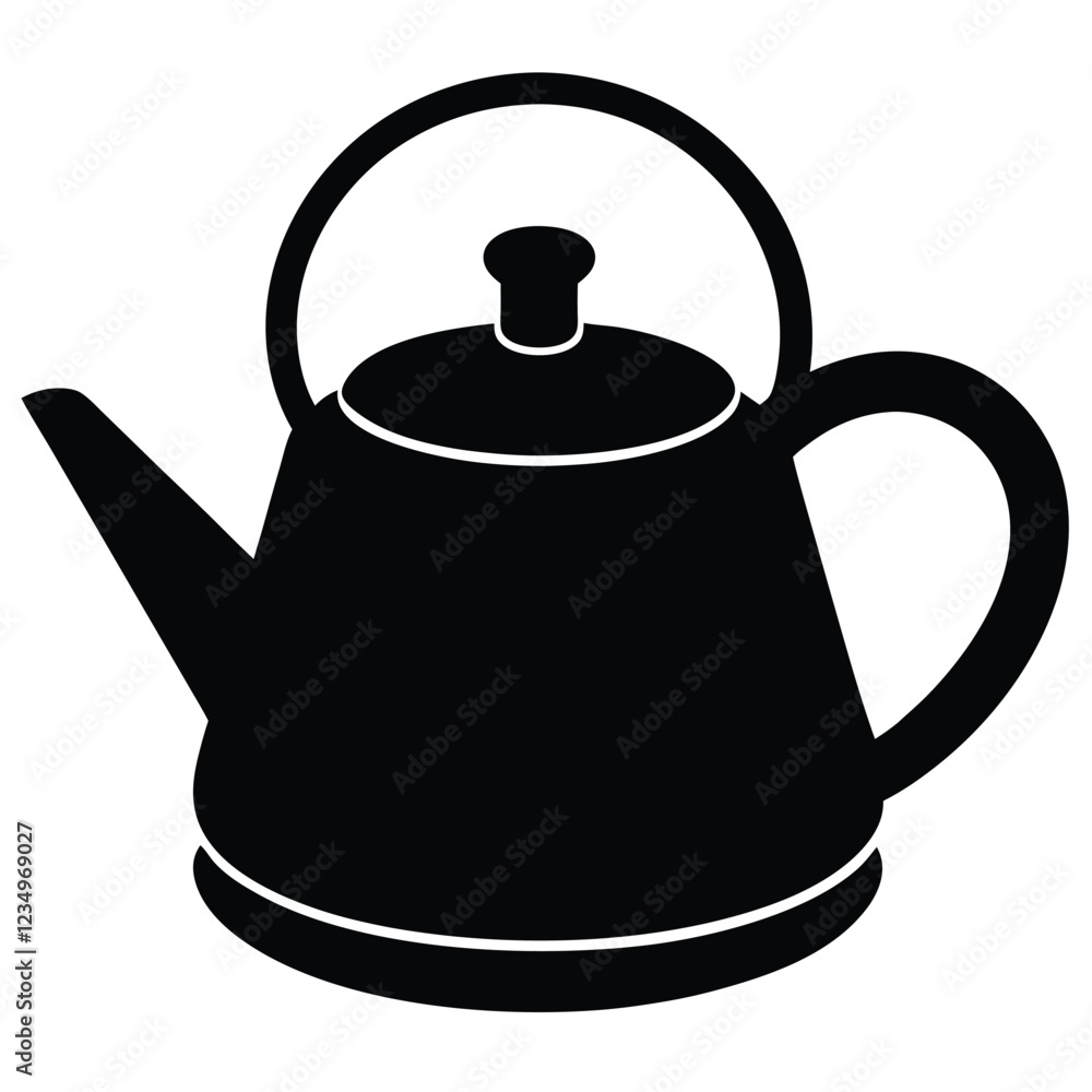 Tea Kettle Silhouette Vector Illustration Tea Kettle Silhouette Vector Illustration