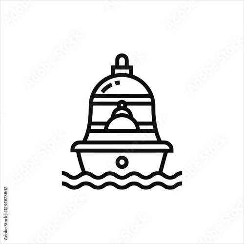 Simple Ship Bell Icon for Sea Cruise Design photo