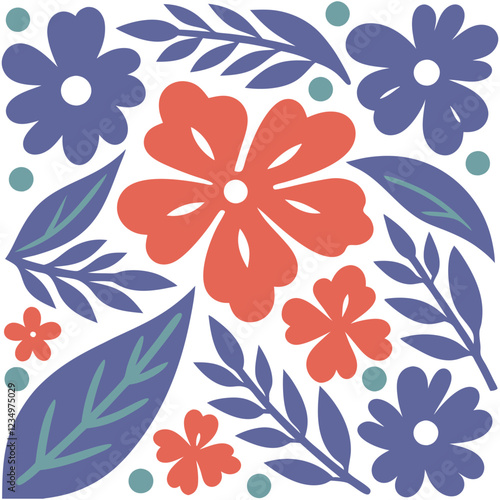 Seamless flowers pattern . Abstract wildflowers on white background. style for banners, wallpaper, posters, websites, online shopping.Vector illustration design.