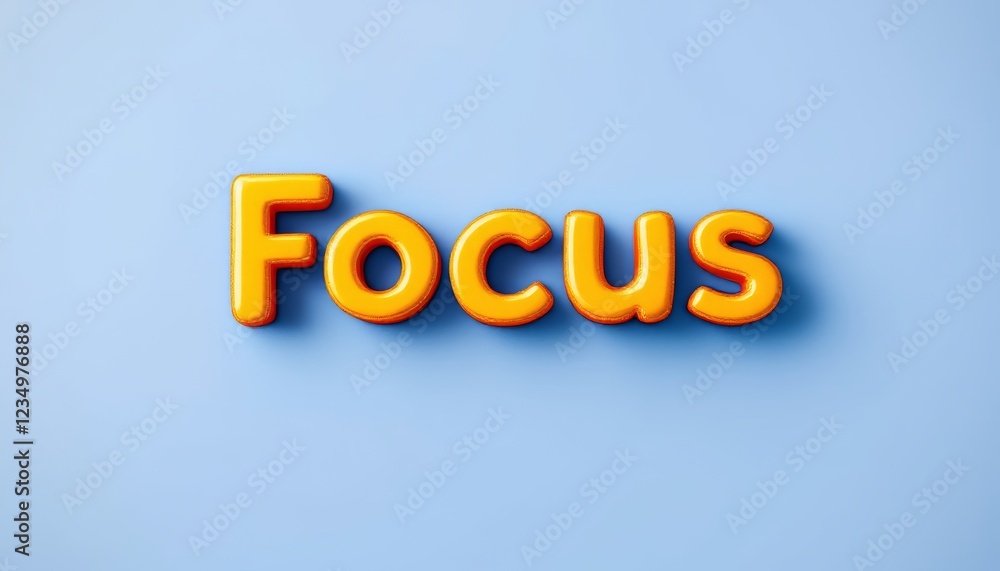 Radiant 'Focus' Text Displayed Boldly on a Smooth Light Blue Backdrop Radiant 'Focus' Text Displayed Boldly on a Smooth Light Blue Backdrop