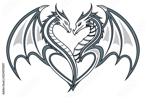  Metallic heart shape, tribal design, chrome finish, sharp edges, intricate details, symmetrical, gothic style, biomechanical elements, silver and blue tones, 3D rendering, fantasy art, tattoo-inspire