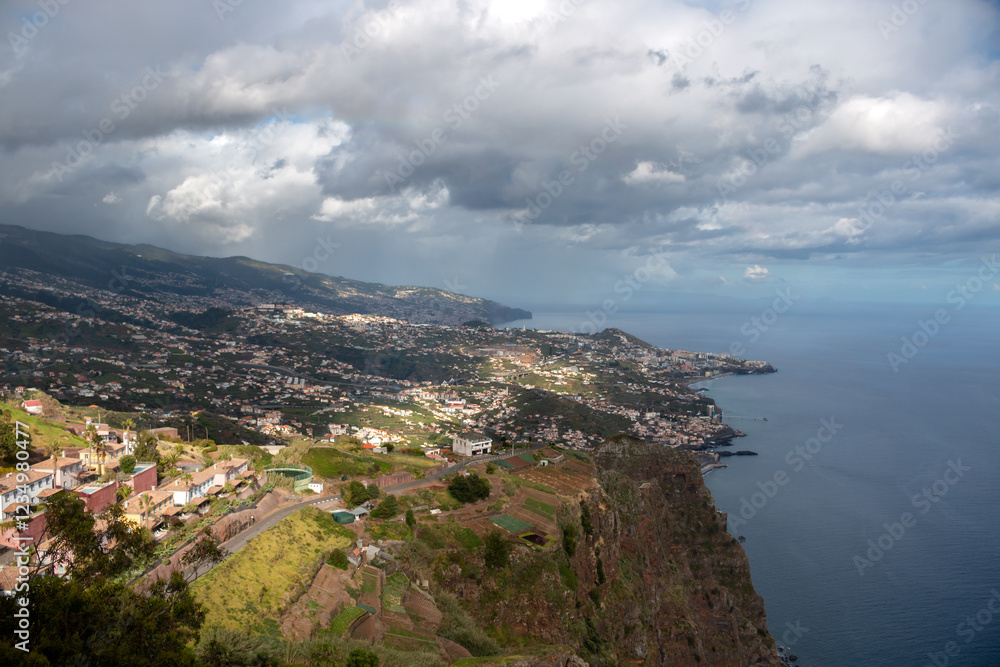 Coast and Atlantic ocean, Cabo Girao, Madeira Coast and Atlantic ocean, Cabo Girao, Madeira