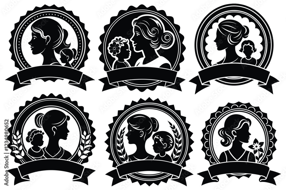 Fototapeta premium create a mothers day logo isolate hd quality vector design