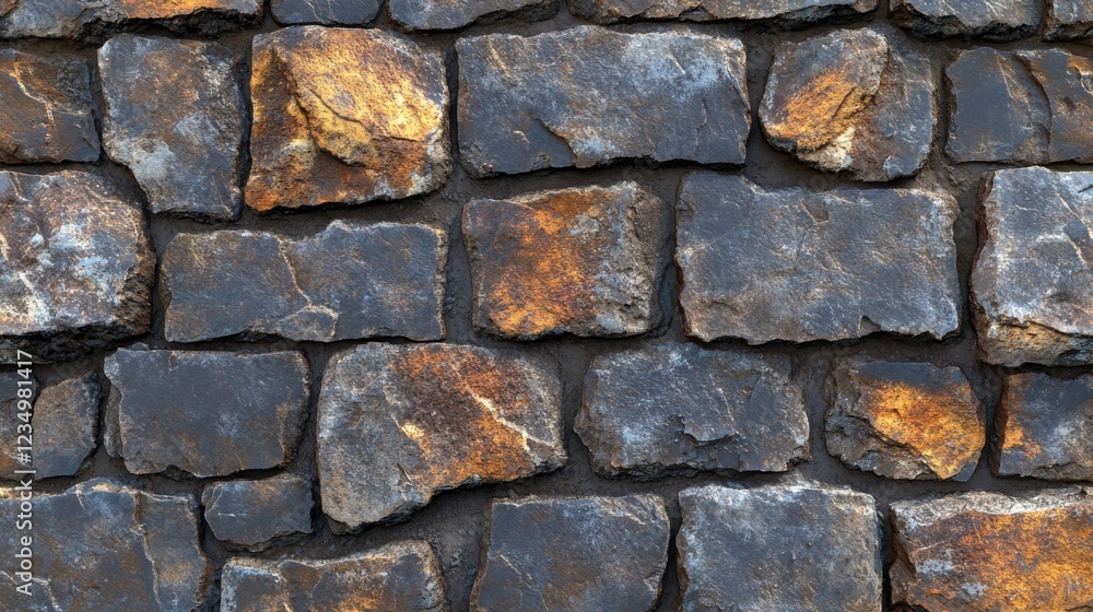 Obraz premium Dark and Light Brown Stone Wall Texture
