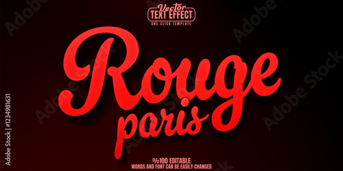 Rouge editable text effect, customizable red and sexy 3d font style