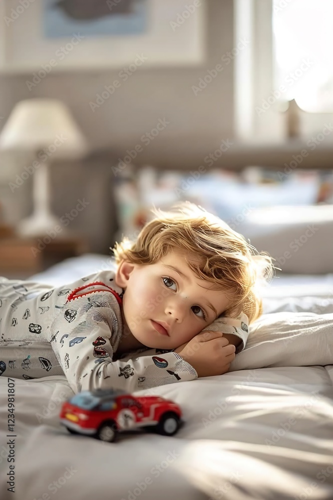 a child rests in his room a child rests in his room