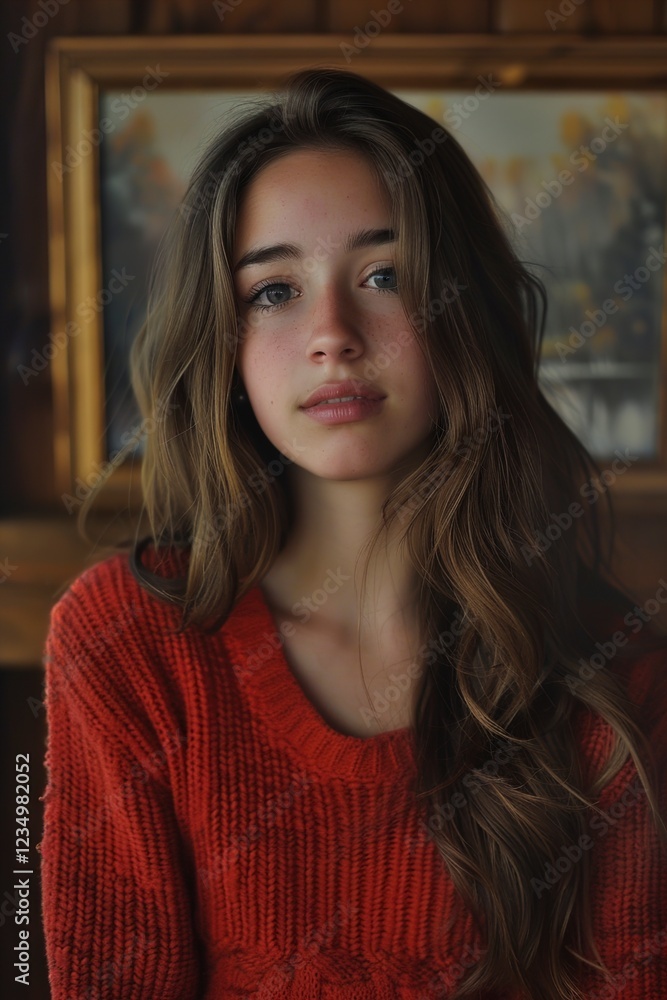 a girl in a red sweatshirt a girl in a red sweatshirt